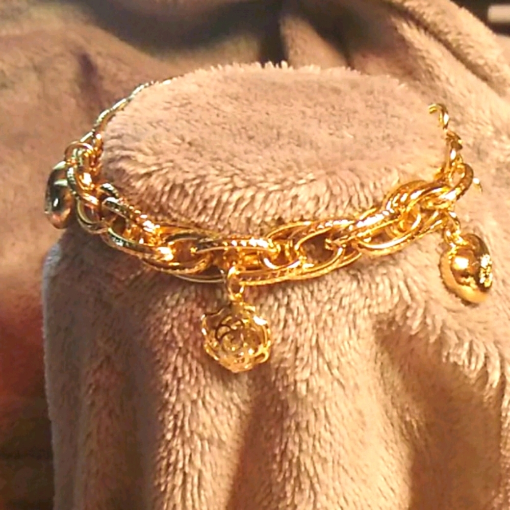 18K Gold Filled Stainless Steel Heart and Flower